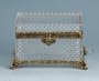 24% Lead Italian Crystal Box Diamond-cut with Brass Trim and Lid
