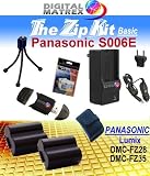 TheZipKit for PANASONIC Lumix DMC-FZ35. Includes: 2 Power2000 CGA-S006E 1000mAh Ultra High Capacity Batteries. Table-Top Wire Tripod, Mini Charger with DC car adapter, SD/SDHC Card Reader, LCD Protection Film Kit and more. (NON OEM) for PANASONIC Lumix DMC-FZ35.