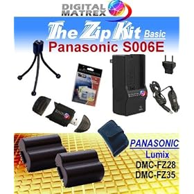 TheZipKit for PANASONIC Lumix DMC-FZ35. Includes: 2 Power2000 CGA-S006E 1000mAh Ultra High... by TheZipKit