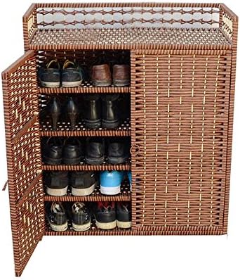 Fashion Hot Sell New Straw Braid Shoe Hamper the Rattan Simple Shoe Storage Cabinet 90CM