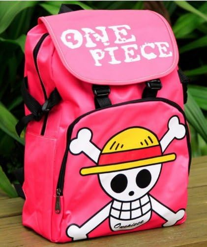 Three Bear Anime One Piece Backpack Shoulder Bag Luffy Cosplay School Student/Skull Bag Pink