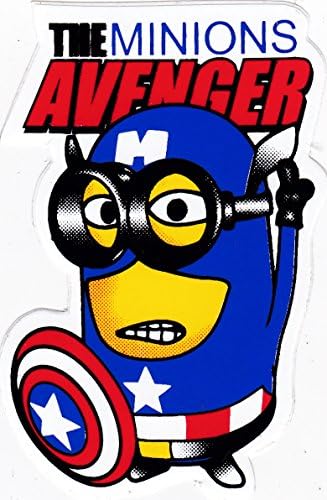 MZ28 CAPTAIN AMERICAN THE MINIONS AVENGER CARTOON 3D FANTASY ANIMATION Window skate bike notebook bumper locker phone case cover decal sticker 2.5"x4" 6x10cm