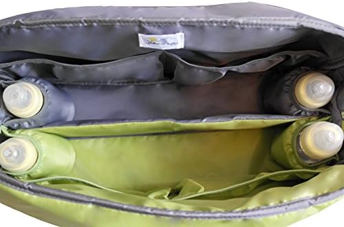 Gray and Plaid Diaper Bag for Twins or Two Little Kids in Diapers, Inside Divided Into Two Sectios in Two Colors to Keep Things Separated and Organized, Hand-made