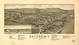 GIANT Wall Sticker of: Panoramic map of historic view of Dayton, W.T., county seat of Columbia County 1884 H. Wellge, del. Beck & Pauli, litho.