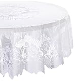 Kane Home Products White Floral Lace Tablecloth, 63-Inch Round Kane Home Products White Floral Lace Tablecloth, 63-Inch Round