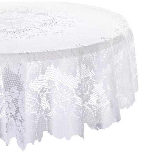 Kane Home Products White Floral Lace Tablecloth, 63-Inch Round Kane Home Products White Floral Lace Tablecloth, 63-Inch Round