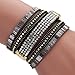 AutumnFall® Women Bohemian Bracelet Woven Braided Handmade Wrap Cuff Magnetic Clasp (Black)