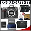 Nikon D300 DX 12.3MP Digital SLR Camera with 18-200mm f/3.5-5.6G ED-IF AF-S VR [Vibration Reduction] DX Nikkor Zoom Lens + Lexar Pro 4GB CF Memory Card + Extra Nikon EN-EL3e Battery + Nikon SLR Gadget Bag