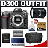 Nikon D300 DX 12.3MP Digital SLR Camera with 18-200mm f/3.5-5.6G ED-IF AF-S VR [Vibration Reduction] DX Nikkor Zoom Lens + Lexar Pro 4GB CF Memory Card + Extra Nikon EN-EL3e Battery + Nikon SLR Gadget Bag