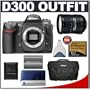 Nikon D300 DX 12.3MP Digital SLR Camera with 18-200mm f/3.5-5.6G ED-IF AF-S VR [Vibration Reduction] DX Nikkor Zoom Lens + Lexar Pro 4GB CF Memory Card + Extra Nikon EN-EL3e Battery + Nikon SLR Gadget Bag