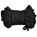Moonight 20M 64-foot Japanese Bondage Cotton Rope 8mm Thick Braided Utility Rope Soft Rope - Black