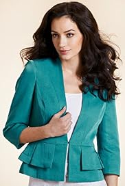 Per Una Speziale Peplum Jacket with Linen