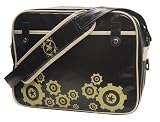 Cevan Metro Stars and Gears Diaper Bag Coated Canvas Black