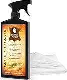 Leather Cleaner - The Best Leather Care Treatment for Your Sofa, Couch, Car, Shoes, Boots, Jackets, Handbags, Purses, Saddles, Vinyl & More - Comes With Microfiber Towel - 18 oz Bottle - Leather Nova