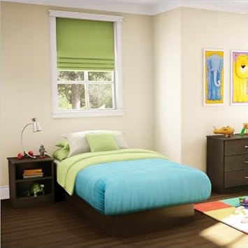 South Shore Libra Kids Chocolate Twin Wood Platform Bed 3 Piece Bedroom Set