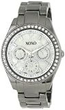 XOXO Womens XO5297 Rhinestone Accent Gun Metal Bracelet Watch