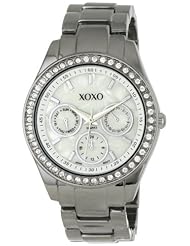 XOXO Womens XO5297 Rhinestone Accent Gun Metal Bracelet Watch