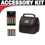Accessory Kit for Canon Powershot Digital Cameras (S2 IS, S3 IS, S5 IS, SX100 IS) with Digital Camera Case + (4) 2700mAh AA NiMH Batteries & 110/220V Rapid Charger + Additional (4) 2700mAh AA NiMH Rechargeable Batteries