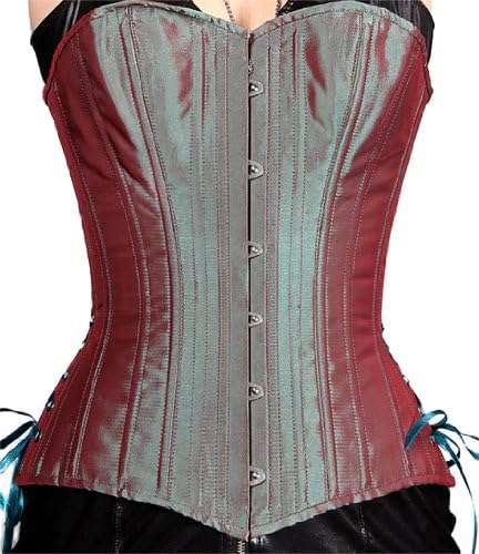 Timeless Trends Women's Iridescent Overbust Corset 24S Red