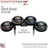 Chrome Skull on Black Skin by WraptorSkinz fits Rock Band Drum Set for Nintendo Wii, XBOX 360, PS2 &