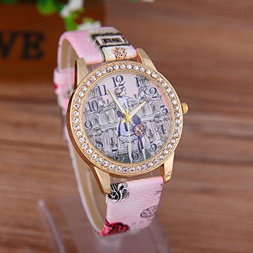 LNTGO New Fashion London Big Ben Rhinestone Dial Women Watch Vintage Lady Casual Wristwatch High Quality Quartz Wristwatch 5 Colors
