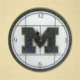 Michigan Wolverines Art-Glass Clock