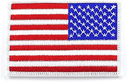 C4T Industries American Flag Tactical USA Patches with Velcro Backing Standard And Reverse Facing with High Quality Stitching, Red/White/Blue