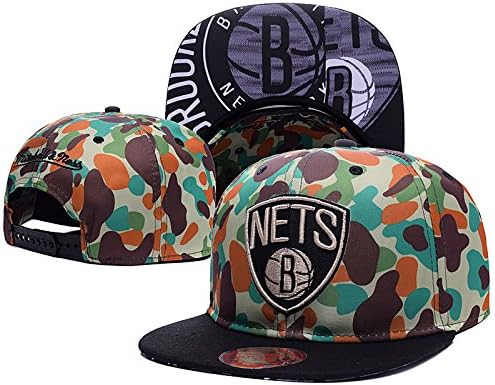 NBA Game Team Classic Brooklyn Nets Stretch Fit Cap Team Logo Camo Adjustable Hat