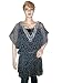 Trendy Sheer Chiffon Poncho Top Blue Printed Women Boho Top