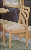 Set of 2 Casual Style Natural Finish Wood Dining Chairs