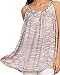 Sakkas Rachel Verigated Embroidered neck Picot trim Tank top
