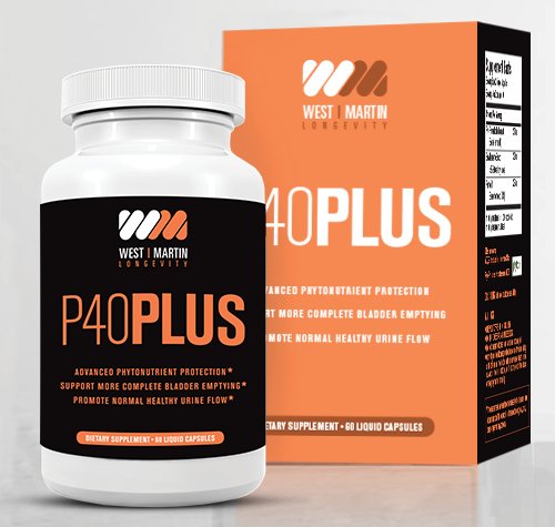 P40Plus - Advanced Prostate Support Supplement For Optimal Prostate Health & Normal Urination - Reduce Frequent Urination - Synergistic Formula With Saw Palmetto Extract, Beta Sitosterol & PhytopinÂ®