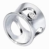 Morellato - S019504 - Bolle - Bague Femme - Acier mat/brillant + Diamant 1pt de K - Taille 54