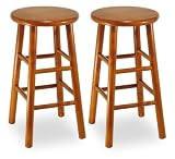 Review Winsome Wood 75284 / Winsome Wood Assembled 24-Inch Cherry Finish Kitchen Stools, Set of 2