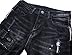 PHISOCKAT Men's Zipper Deco Stretch Jeans with Broken Hole 29 Black