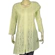 Lemon Tops for Women Cotton Chikan Embroidered Dress Size M