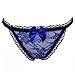 GBSELL Women Sexy Lace Bowknott V-String Briefs Panties Thongs G-string Bikini (Blue)