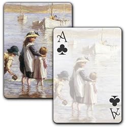 Children Playing on the Beach - Single Deck Playing Cards