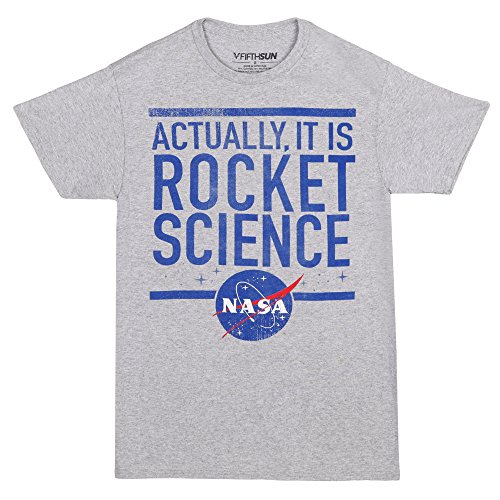 Nasa Actually It Is Rocket Science Adult T-shirt - Heather Grey (Large)