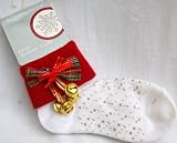 Girls Holiday Socks, Fits Shoe Size 6-10.5 Small, Jingle Bells Christmas Cocks