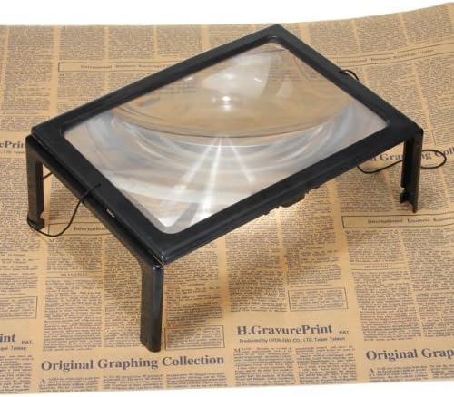 TINYPONY® LED A4 Full Page Large Hands Free Magnifier 3X Magnifying Glass Lens Reading w/ Cord