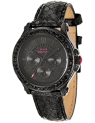Juicy Couture Womens 1901064 Pedigree Black Metallic Leather Strap Watch