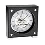 Seth Thomas Galileo Black Piano Finish Metal Case with Silver Skeleton Dial Square Desk and Table Clock