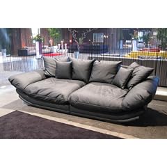 Mega-Loungesofa, riesige und megabequeme Sitzfl�chen - Textilleder Schwarz -