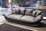 Mega-Loungesofa, riesige und megabequeme Sitzfl�chen - Textilleder Schwarz -