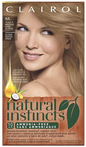 Clairol Natural Instincts Non-Permanent Hair Color, 8A/6 Medium Cool Blonde (Pack of 4)