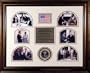 Ronald Reagan Framed 6 Photo Collage with American Flag and Presidential Seal Patches