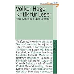 Kritik f�r Leser: Vom Schreiben �ber Literatur (suhrkamp taschenbuch)