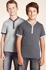 2 Pack Cotton Blend Y Neck Assorted T Shirts