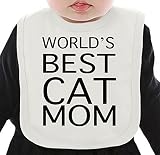 World's Best Cat Mom Funny Slogan ネクタイを有する有機ビブ Medium